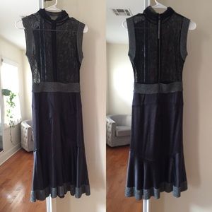 Dolce &Gabbana dress, black satin with mesh top